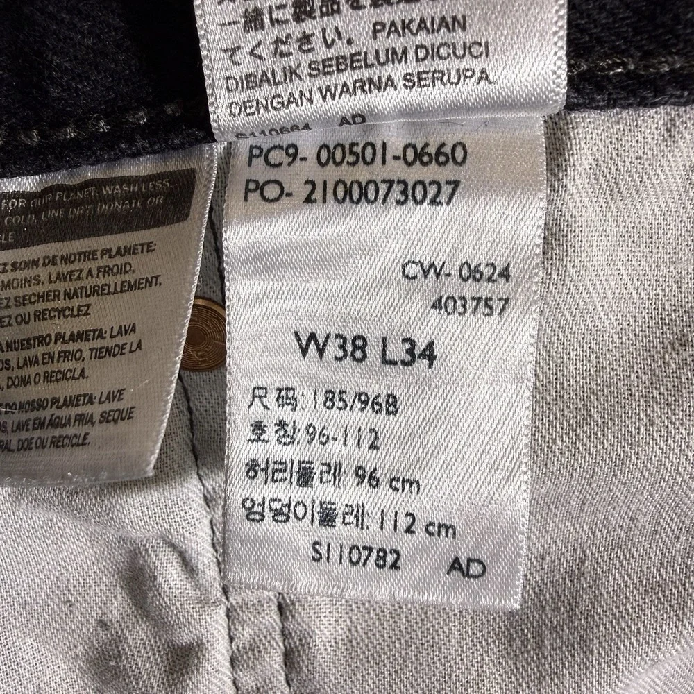 Levis 501XX Original Straight Leg Jeans Mens 38x34 Dark Wash Black Button Fly